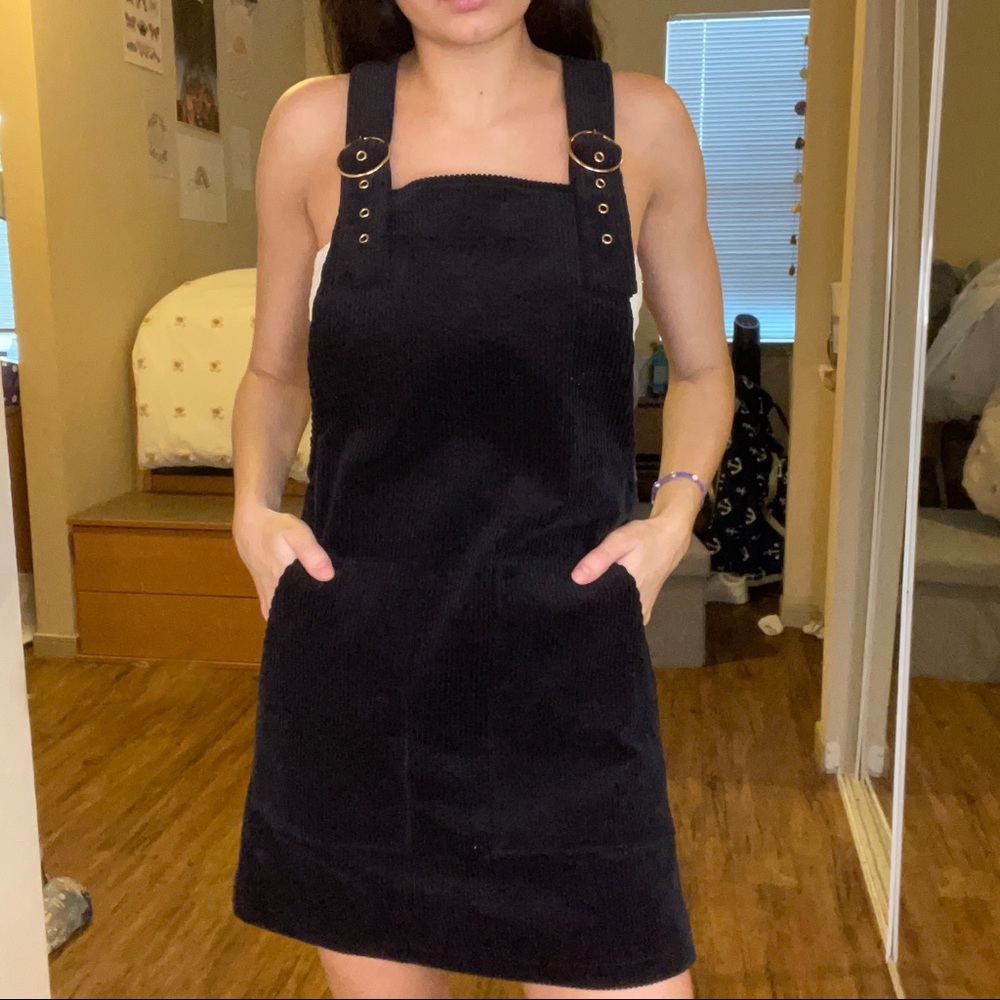 Corduroy Navy Blue Overall Dress
